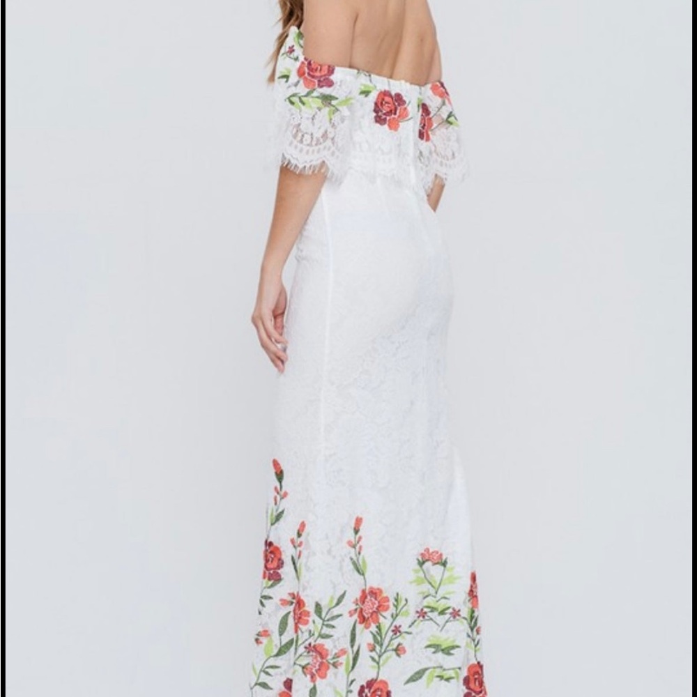 Floral Lace Off-Shoulder Dress NWT - Picture 3 of 6